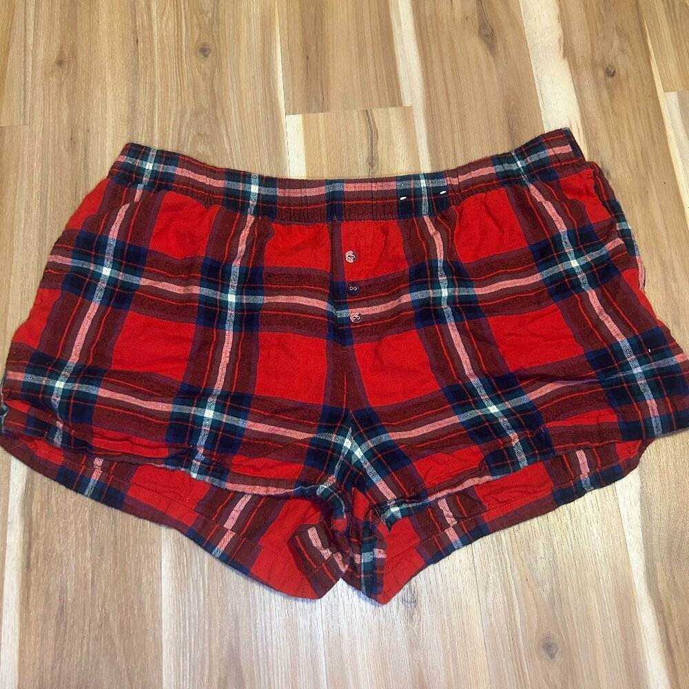 Red plaid Pajama shorts